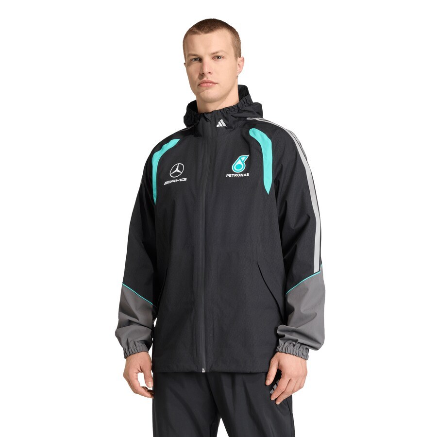 Mercedes AMG Petronas Adidas F1 Team Mechanics Rain Jacket Black